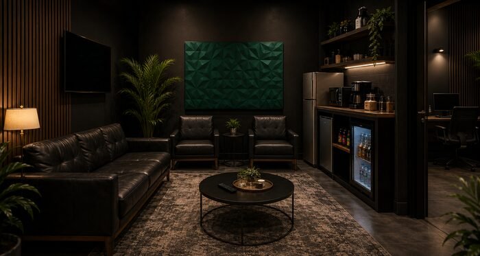 Sala de descompressão e lounge confortável